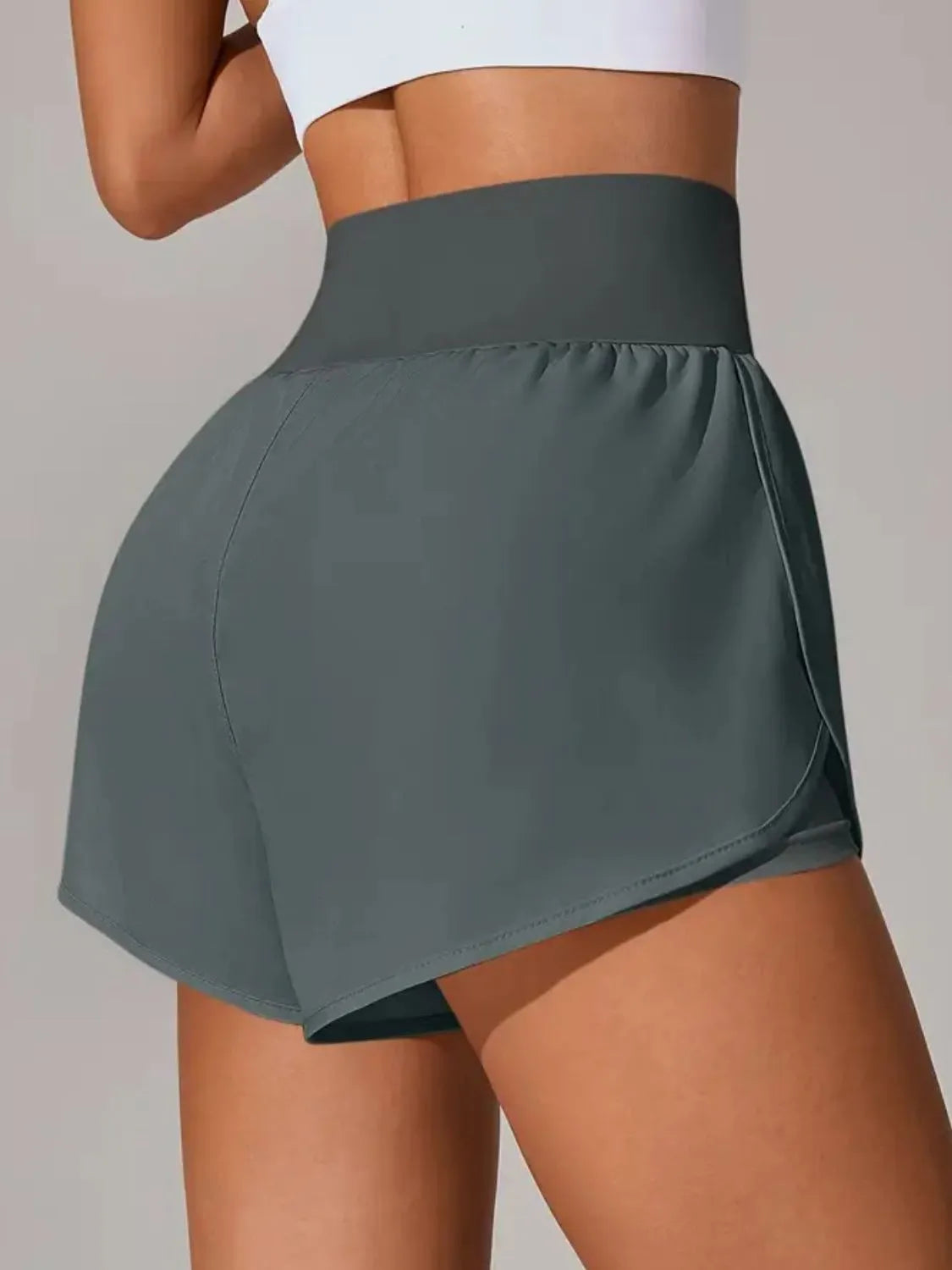 Pocketed Stretch High-Waist Shorts