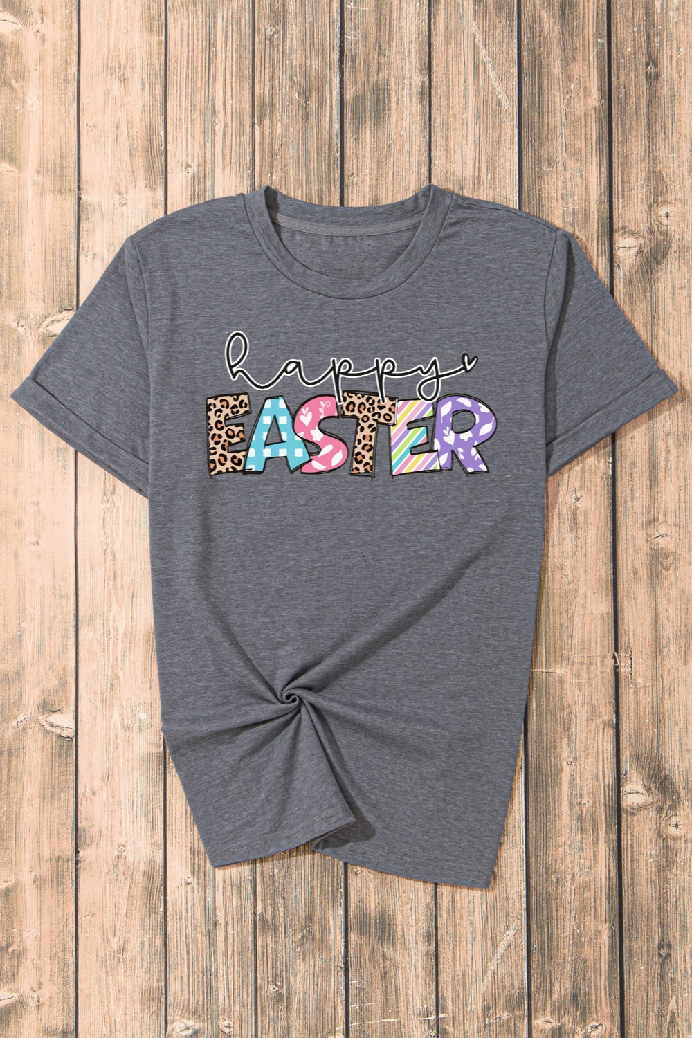 HAPPY EASTER Graphic T-Shirt - Festive Short Sleeve Tee