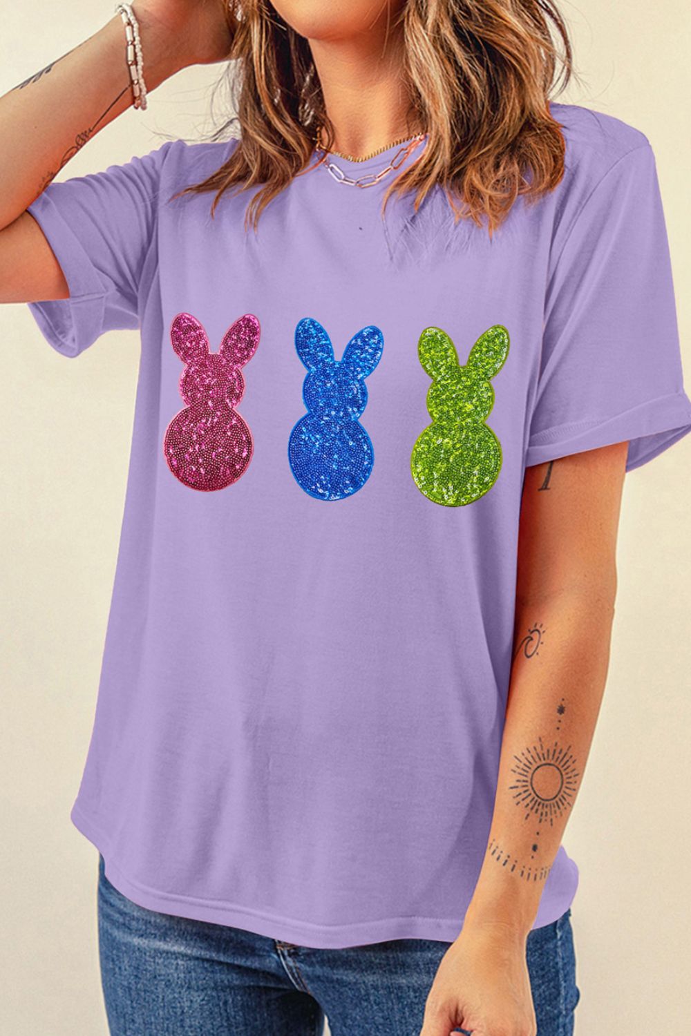 Shiny Bunny Sequin T-Shirt - Cute & Sparkly Casual Tee