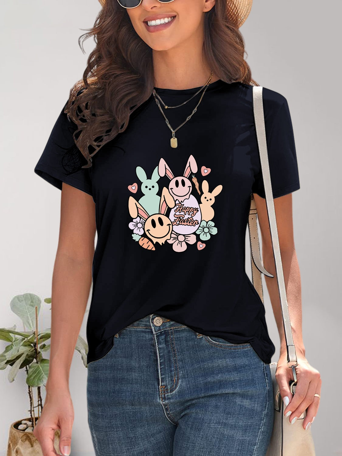 Graphic Round Neck T-Shirt - Casual & Comfortable Tee