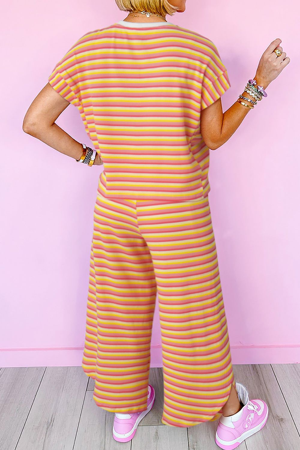 Striped Two-Piece Outfit - Stylish & Comfortable Matching Set