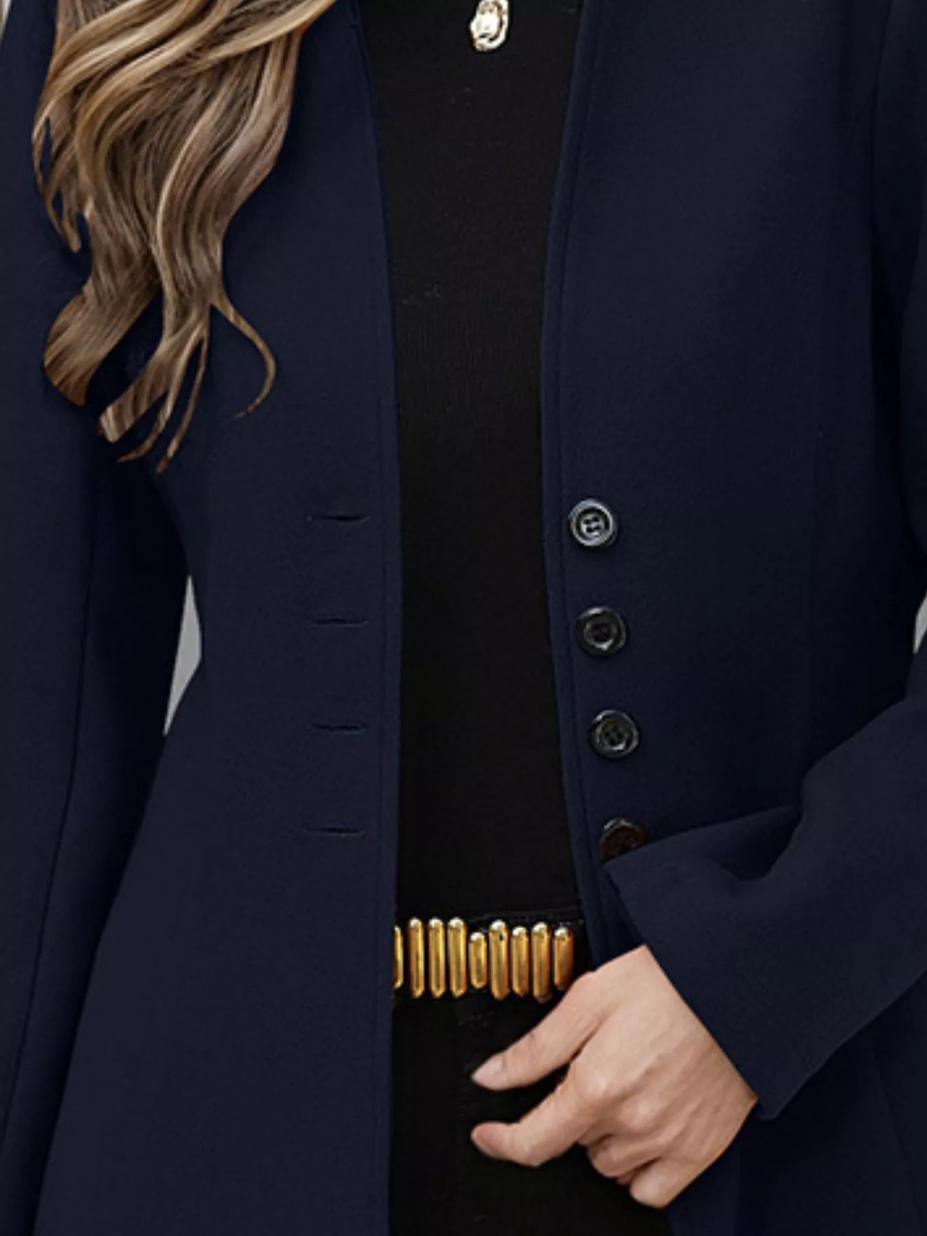 Classic Button-Up Long Sleeve Coat