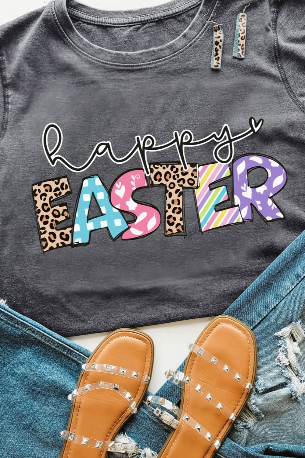 HAPPY EASTER Graphic T-Shirt - Festive Short Sleeve Tee