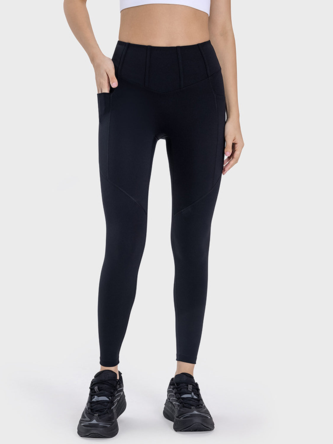 Millennia High Waist Pocketed Active Leggings Black