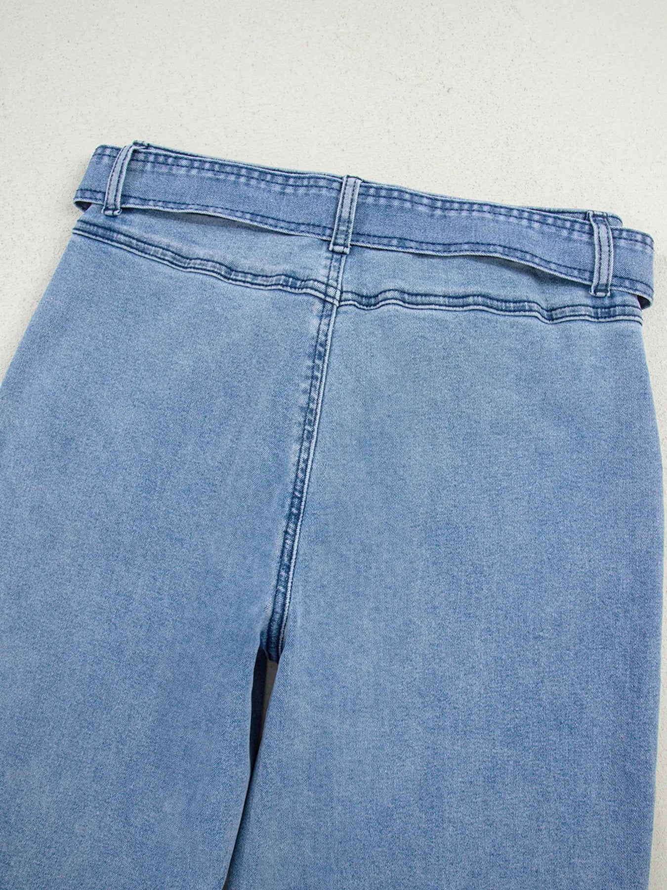 High-Waisted Wide Leg Jeans with Matching Belt