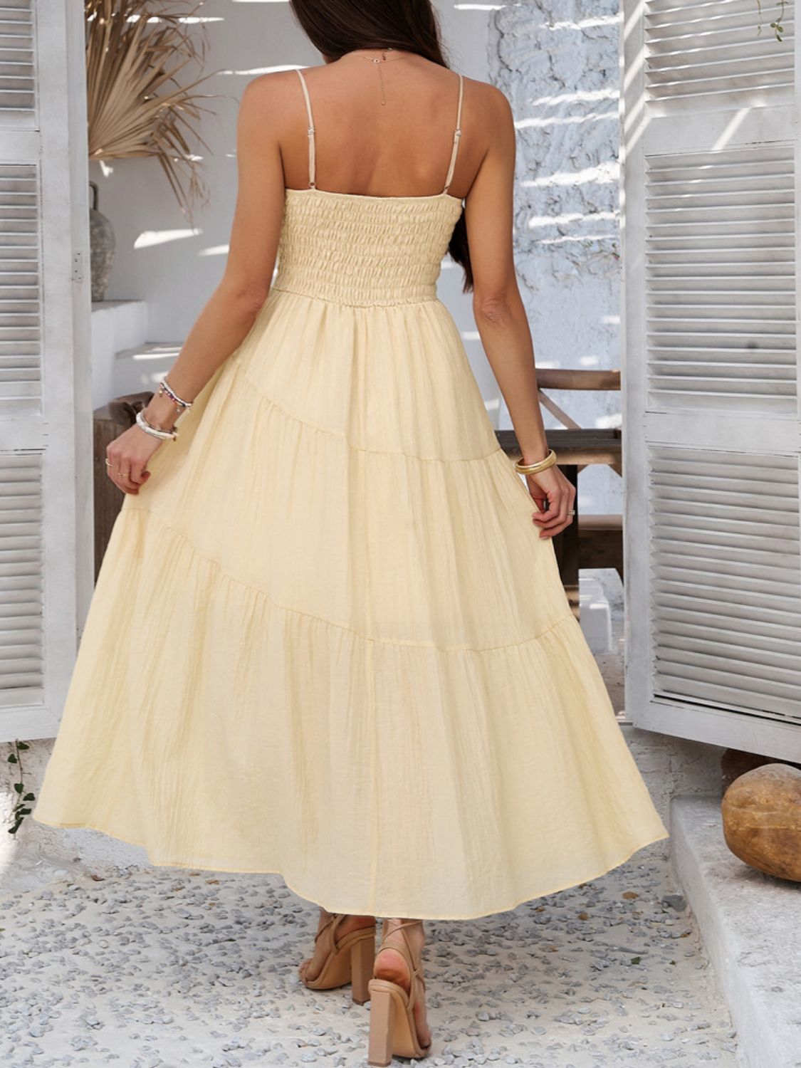 Devine Smocked Tiered Maxi Dress - Elegant & Flowy