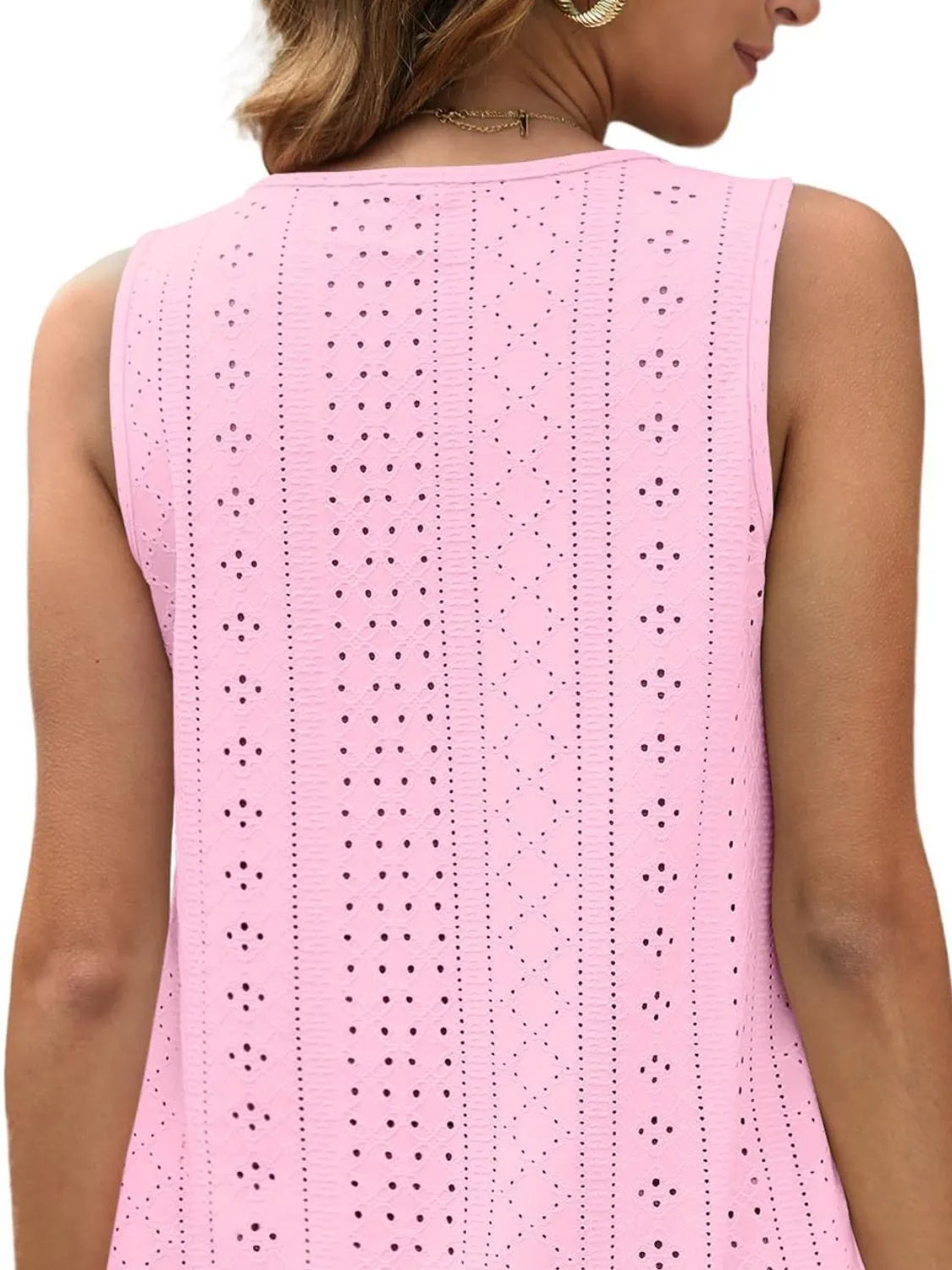 Eyelet Scoop Neck Tank – Lightweight Summer Staple