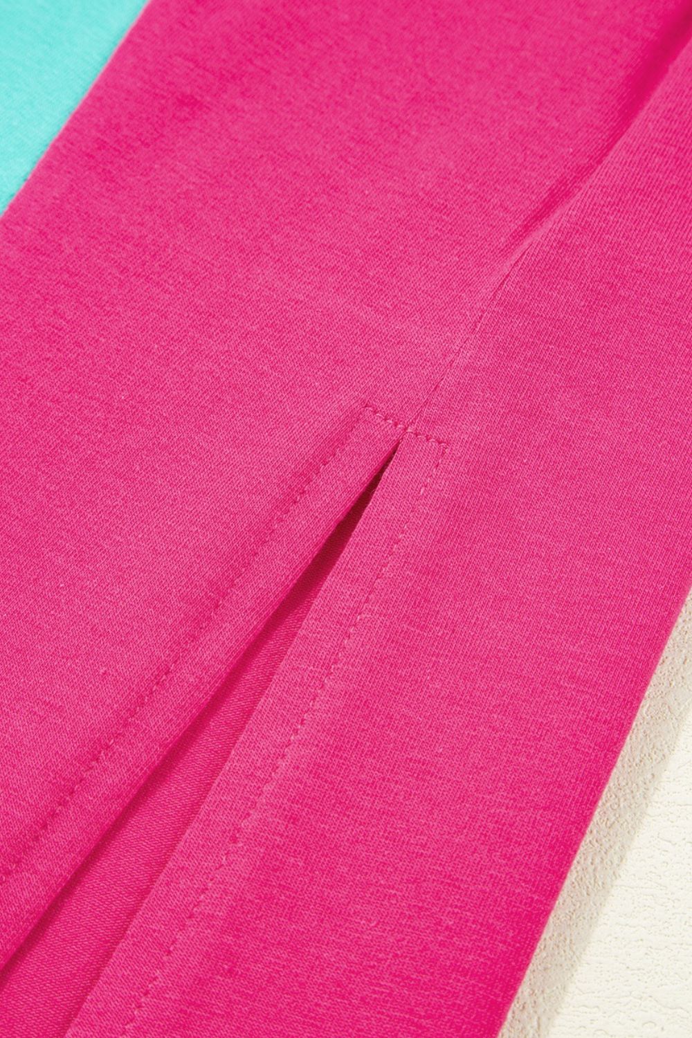 Frill Color Block Loose Fit T-Shirt - Casual & Trendy