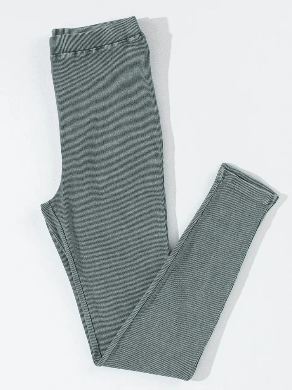 Comfortable Ribbed High-Waist Leggings – Cotton Blend Everyday Wear