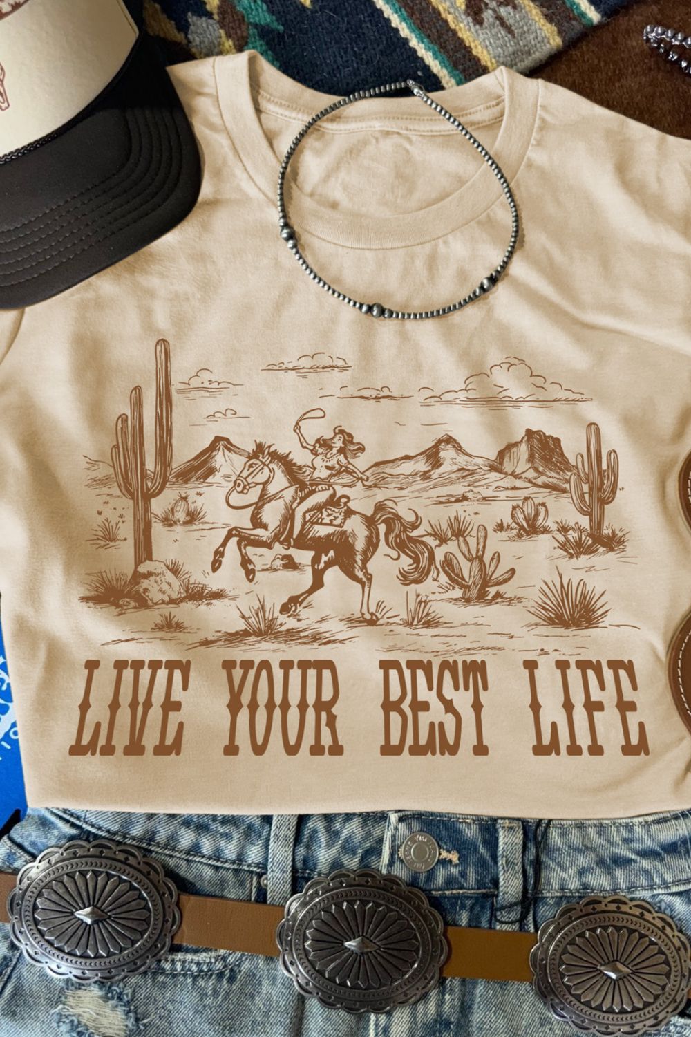 LIVE YOUR BEST LIFE Western Graphic T-Shirt - Trendy & Comfortable