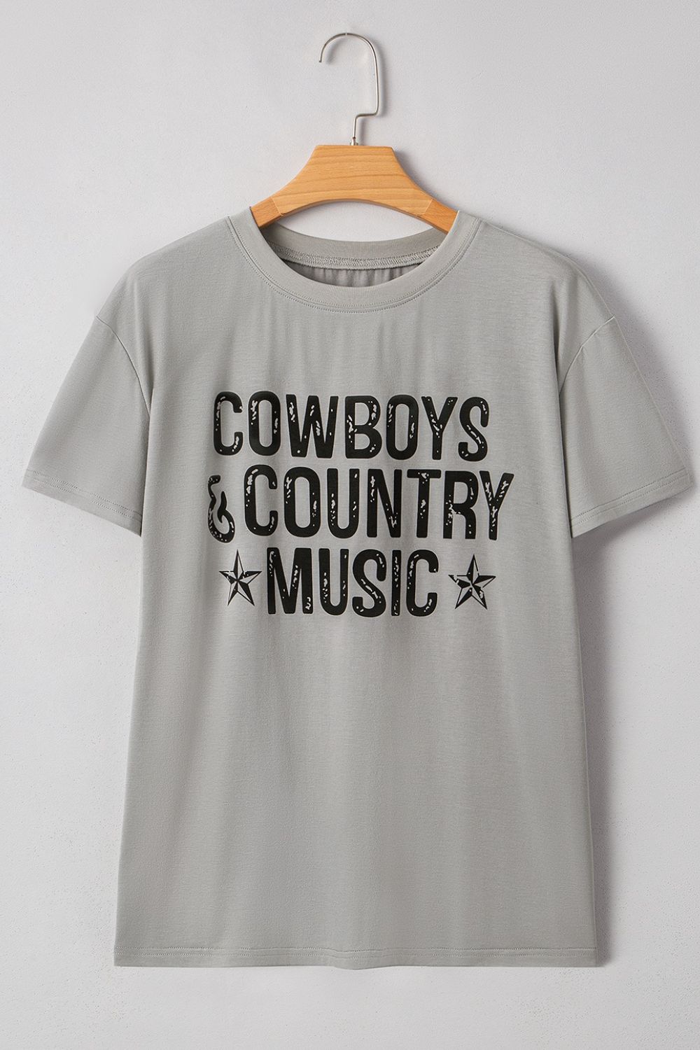 Letter Graphic Round Neck T-Shirt - Casual & Trendy