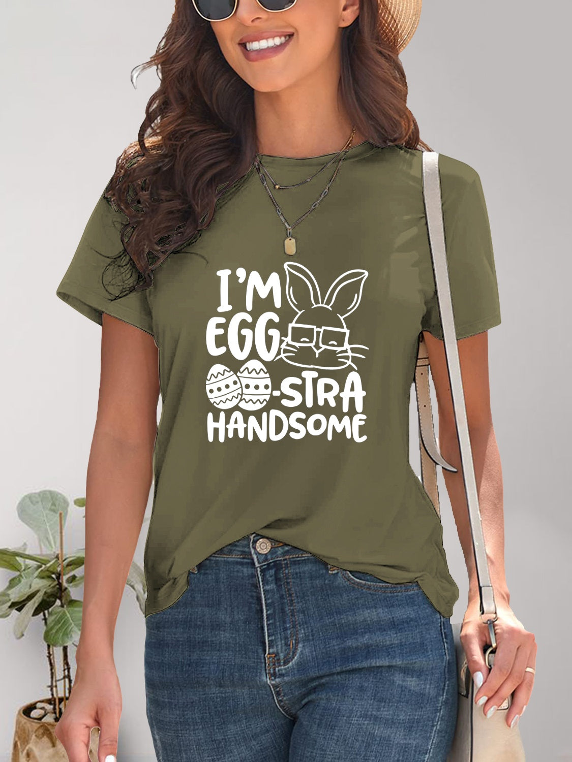 Graphic Round Neck T-Shirt - Stylish & Comfortable Matcha Green