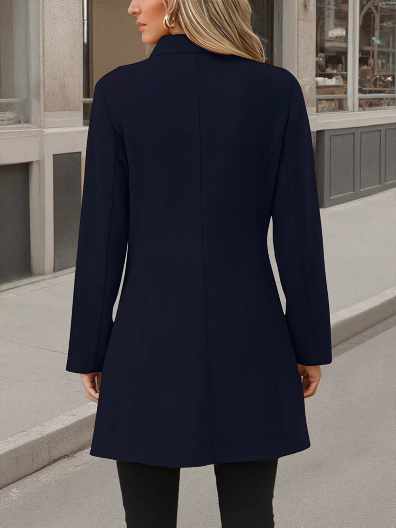 Classic Button-Up Long Sleeve Coat