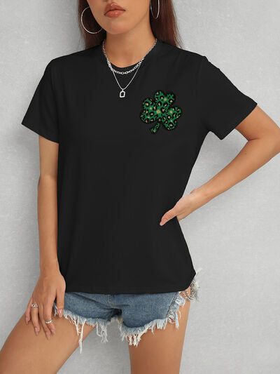 Lucky Clover Comfort Fit Short Sleeve T-Shirt Black