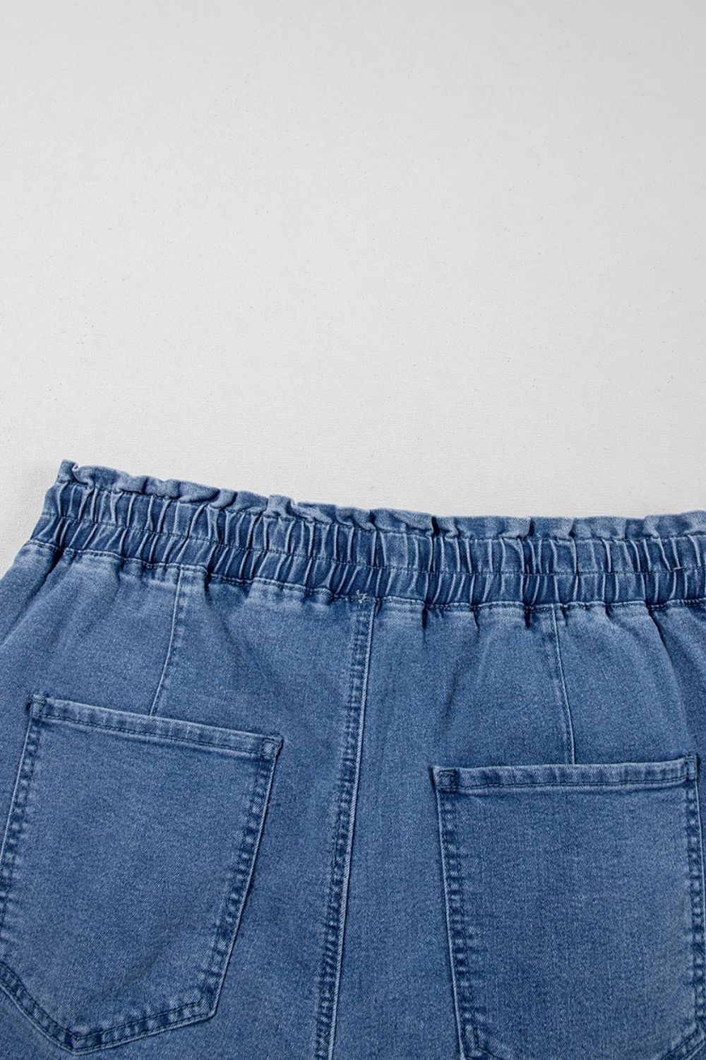 High-Waist Drawstring Denim Shorts - Casual & Chic