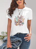 Graphic Round Neck T-Shirt - Casual & Comfortable Tee
