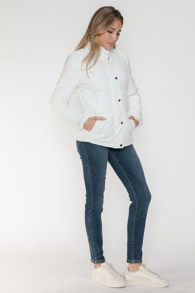 YMI Zip-Up Turtleneck Puffer Jacket with Pockets