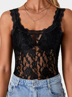 Delicate Lace Scoop Neck Tank Top