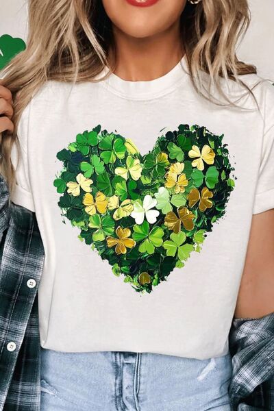 Clover Heart Relaxed Fit T-Shirt – Comfortable & Stylish