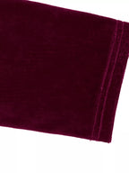 Velvet Side-Tie Slit Long Sleeve Dress