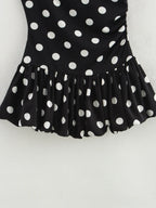 DotDrape One-Shoulder Ruffled Polka Dot Mini Dress