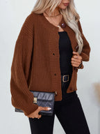 Classic Button Down Long Sleeve Knit Cardigan