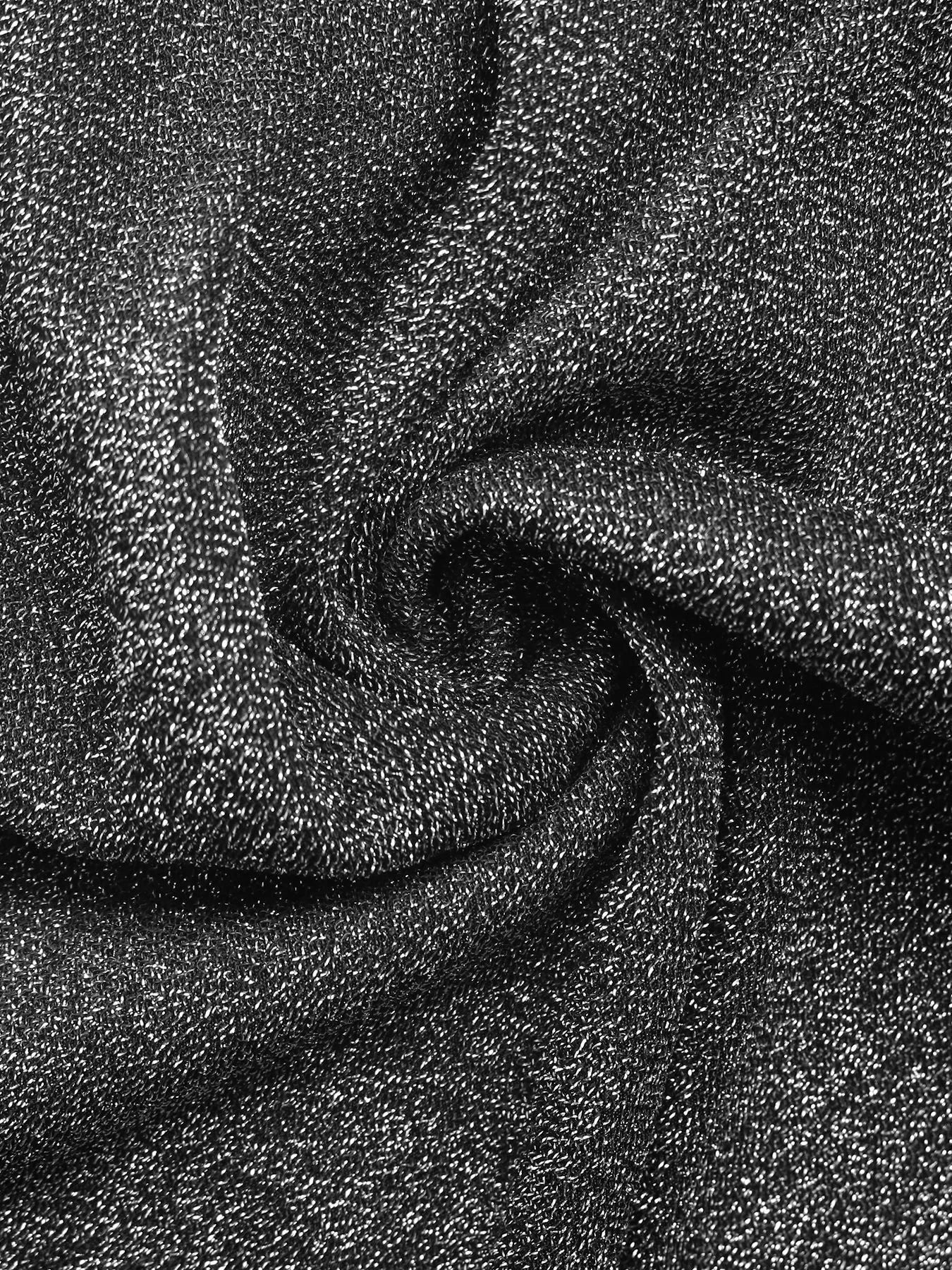 Elegant Glitter One-Shoulder Long Sleeve Wide-Leg Jumpsuit