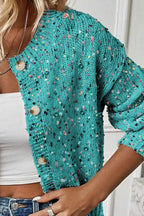Confetti Button-Up Long-Sleeve Cardigan