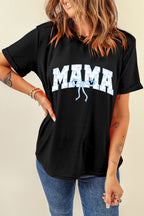 Bow MAMA Graphic Tee - Cute & Comfy Mom Life Shirt Black