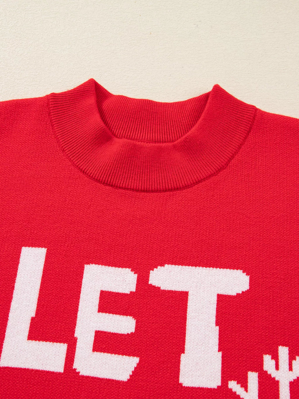 LET IT SNOW Christmas Loose Knit Sweater