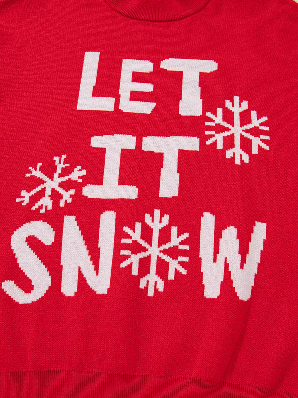 LET IT SNOW Christmas Loose Knit Sweater