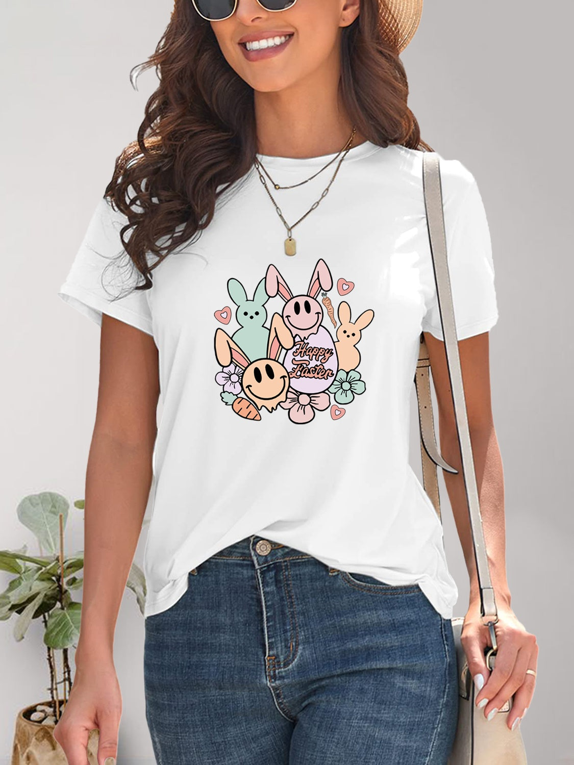 Graphic Round Neck T-Shirt - Casual & Comfortable Tee White