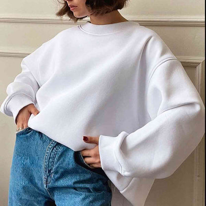 Oversized Round Neck Dropped Shoulder Sweatshirt