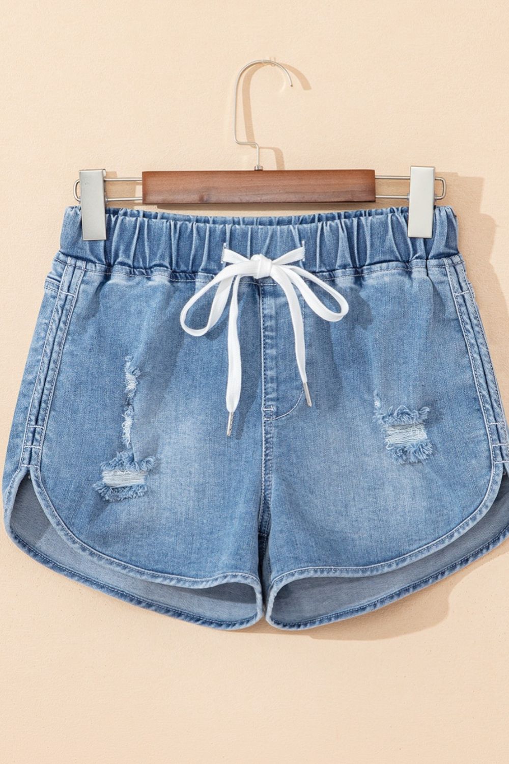 High Waist Distressed Denim Shorts - Stylish & Comfy