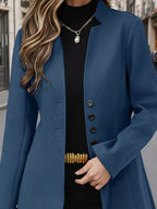 Classic Button-Up Long Sleeve Coat