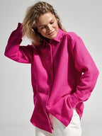 Textured Long Sleeve Collared Shirt - 100% Cotton