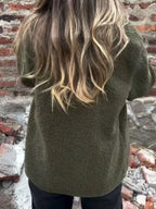 Button-Up Long Sleeve Fleece Jacket for Women – Plus Size