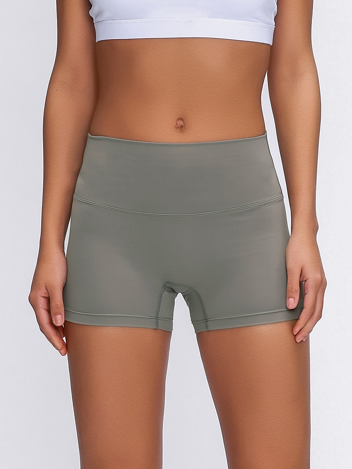 Millennia High Waist Active Shorts - Stretch & Comfort Dark Gray
