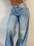 Wide Leg Pocket Jeans - Structured & Stylish