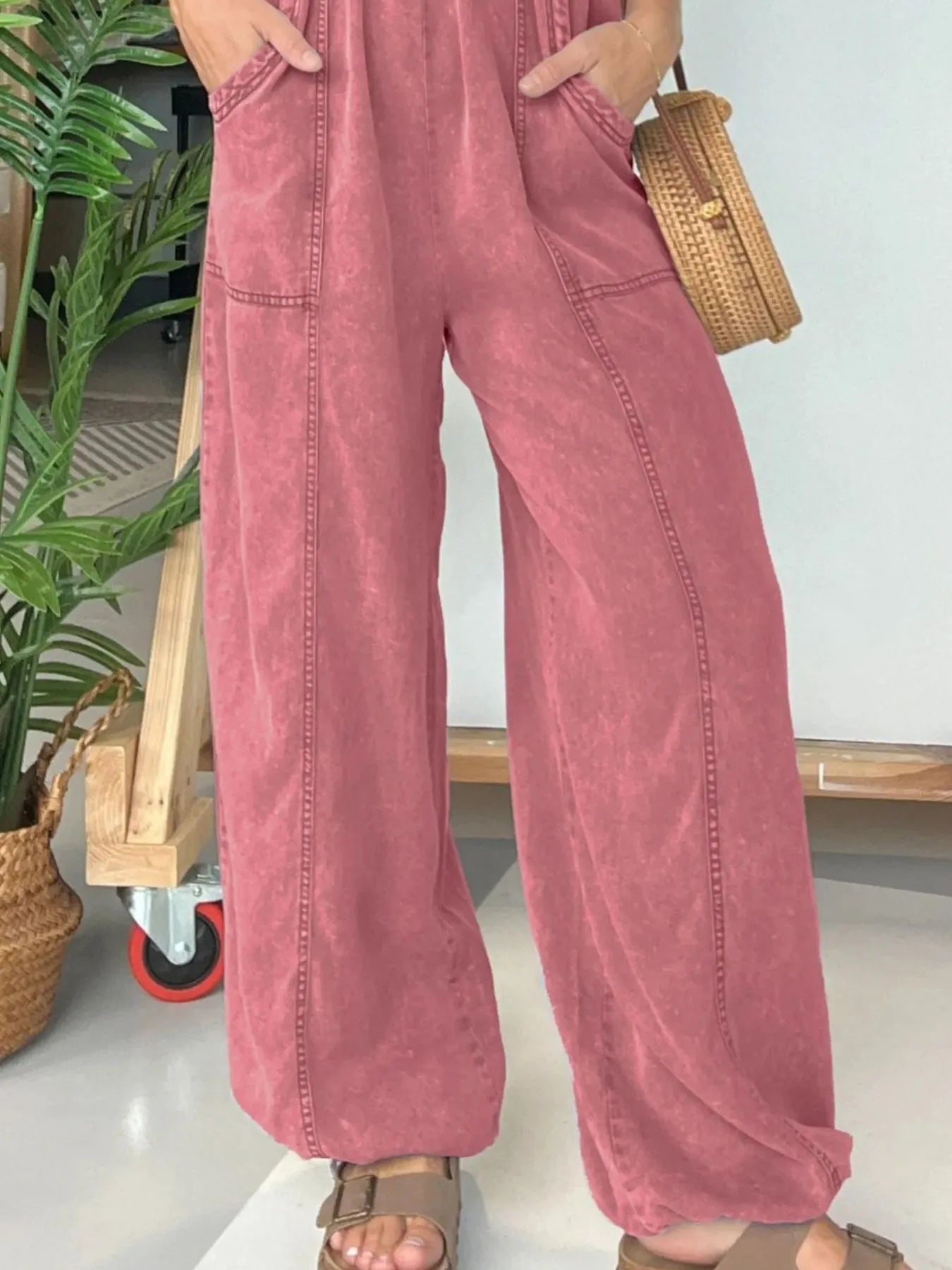 Full Size Wide-Leg Spaghetti Strap Jumpsuit – Plus Size