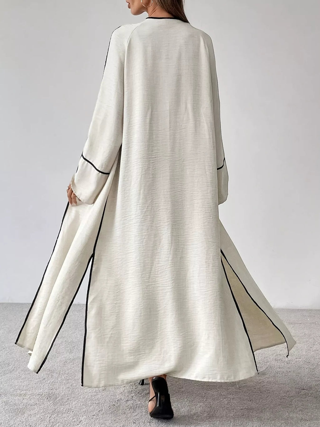 Classic Contrast-Trim Cardigan & Straight Pants Co-Ord Set