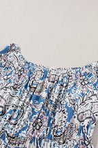 Boho Off-Shoulder Paisley Print Maxi Dress