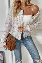 Confetti Button-Up Long-Sleeve Cardigan