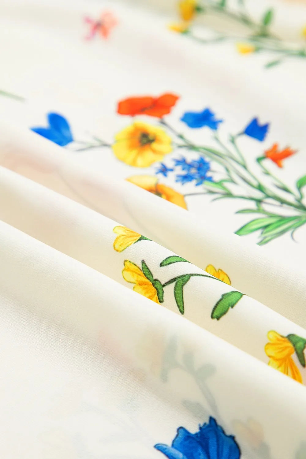 BloomEase Puff Sleeve Floral Notched Blouse