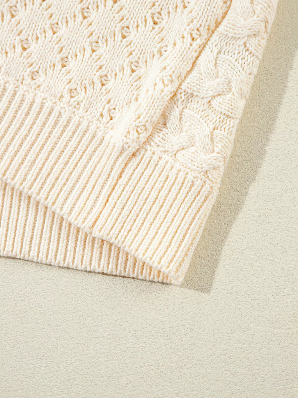 Relaxed Fit Cable-Knit Dolman Sweater Vest