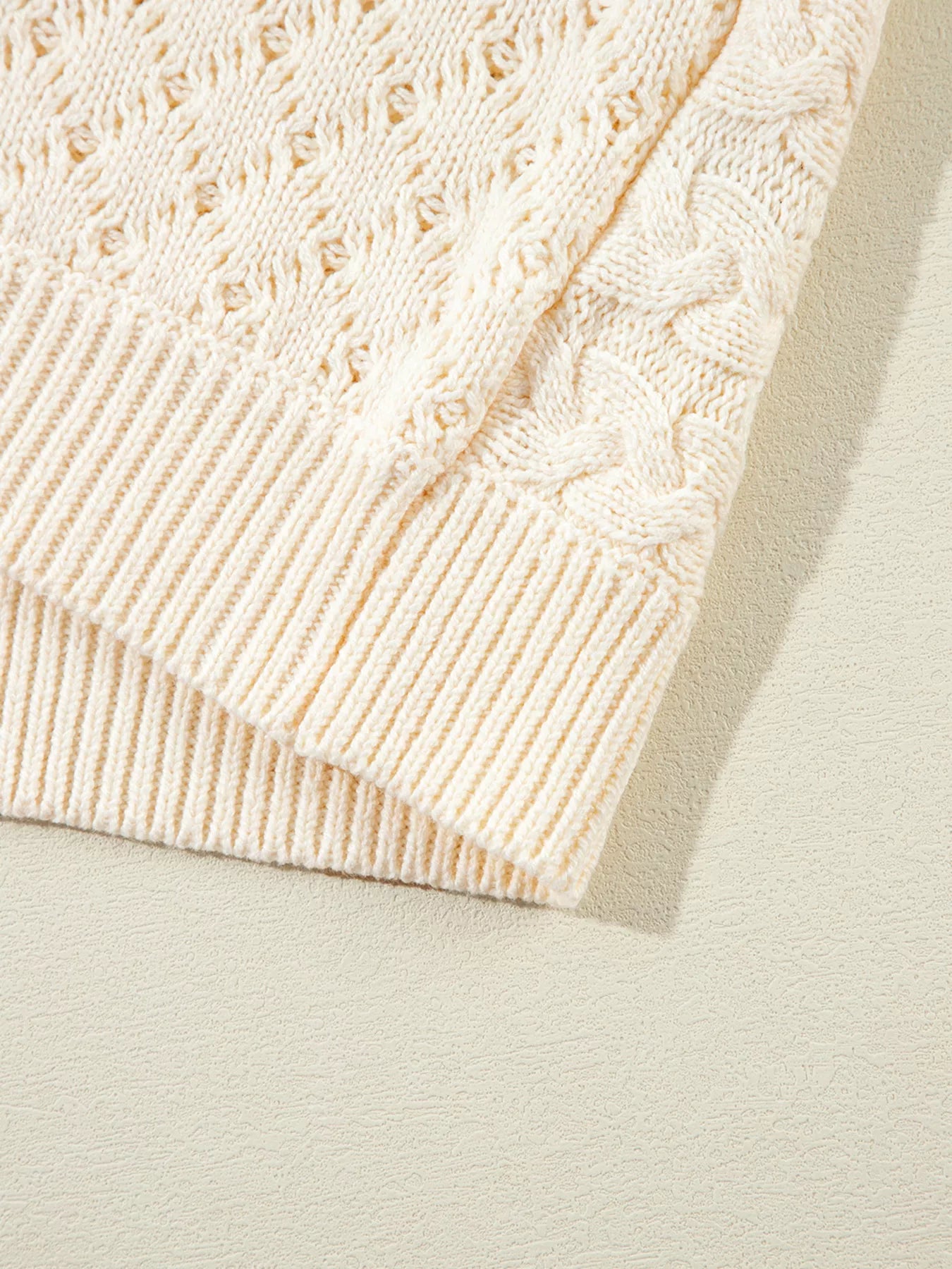 Relaxed Fit Cable-Knit Dolman Sweater Vest