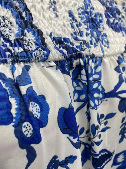 Off-Shoulder Floral Print Blouse