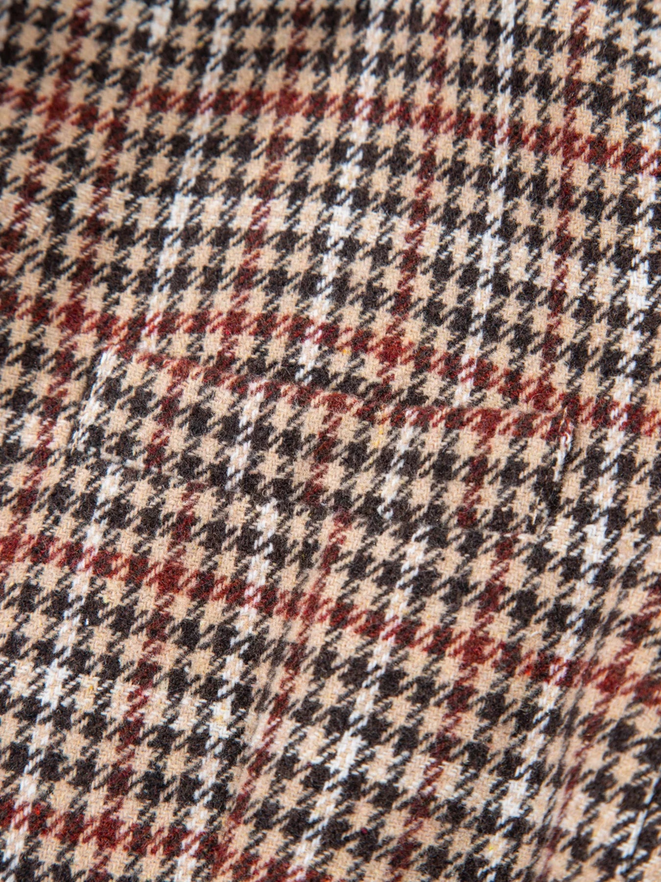 Chic Houndstooth Lapel Collar Blazer – Stylish Buttoned Women’s Outerwear