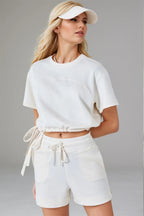 Basic Bae Drawstring Hem Scuba Knit Tee