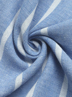 Relaxed Fit Striped Oversized Button-Down Cotton Blend Shirt